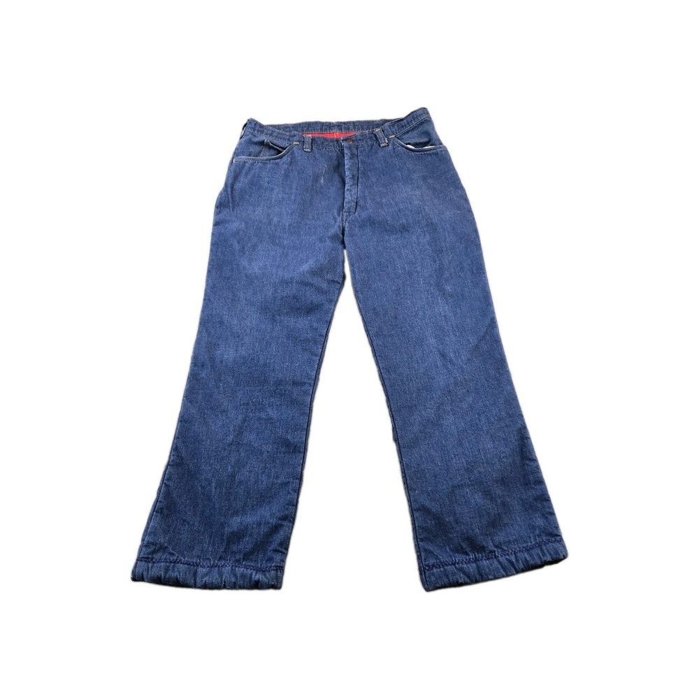 VTG Dude Men's Quilt Lined  Denim Jeans Cold  Outdoor 34" X 26.5" Short READ